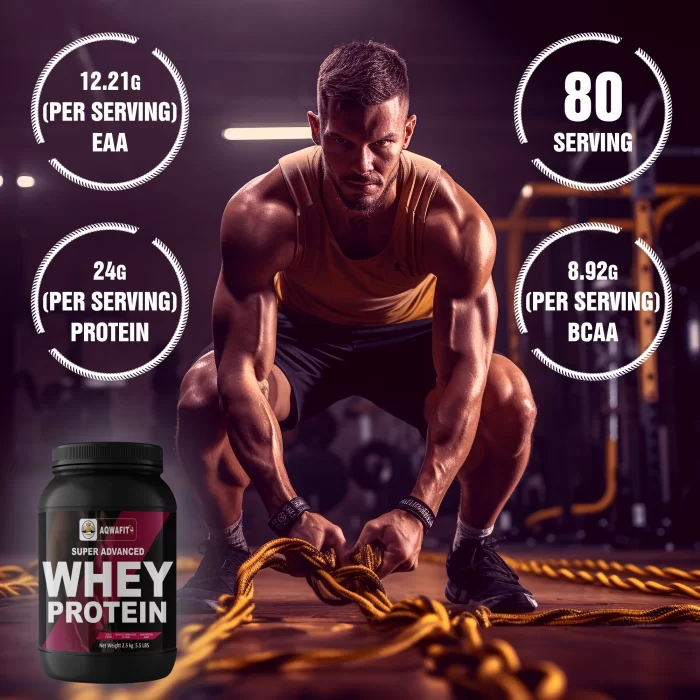 Aqwafit Super Advanced Whey Protein, Protein supplement, Muscle growth and recovery, Muscle buildup