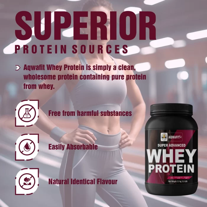 Aqwafit Super Advanced Whey Protein, Protein supplement, Muscle growth and recovery, Muscle buildup