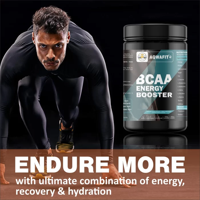 Enhanced Muscle Recovery & Endurance, Boost Your Energy, Muscle Recovery & Endurance, AQWAFIT BCAA-Energy Booster, BCAA Energy Boost, AQWAFIT BCAA-Energy Booster - 400 gms