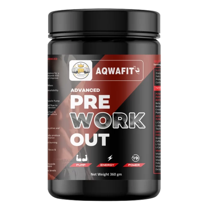 Aqwafit fitness enhancement formula, Pre Workout for energy and endurance, Advanced workout support by Aqwafit, Enhanced stamina with Aqwafit Pre Workout, 300mg Caffeine, 2000mg L-Citrulline for workouts, Aqwafit Pre Workout: Energy and Focus Booster