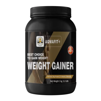 Weight Gainer with essential nutrients, Aqwafit weight gainer for energy, immunity, and recovery, Aqwafit Weight Gainer: Mass gains and muscle building Advanced muscle building with 27 vitamins and minerals