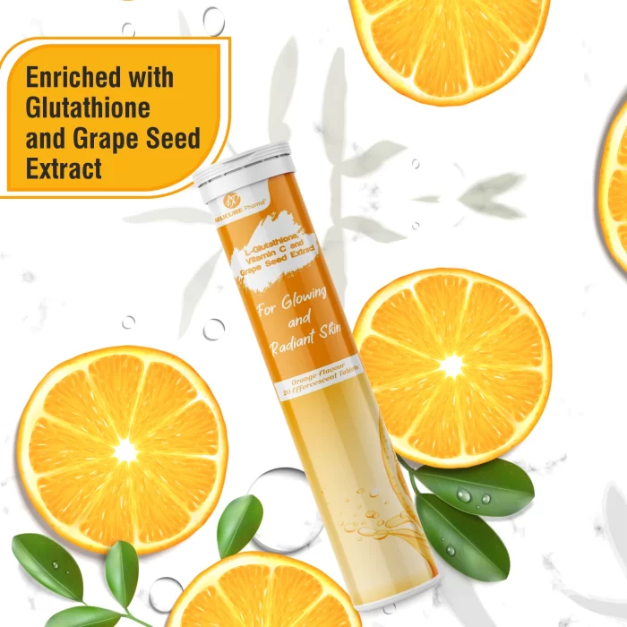 Immune Boost and Detox Support: Glutathione Tabs, Energy and Anti-Aging Benefits, Revitalize with Glutathione, Vitamin C Effervescent; Glutathione, Vitamin C, Grape Seed Extract: Skin Radiance