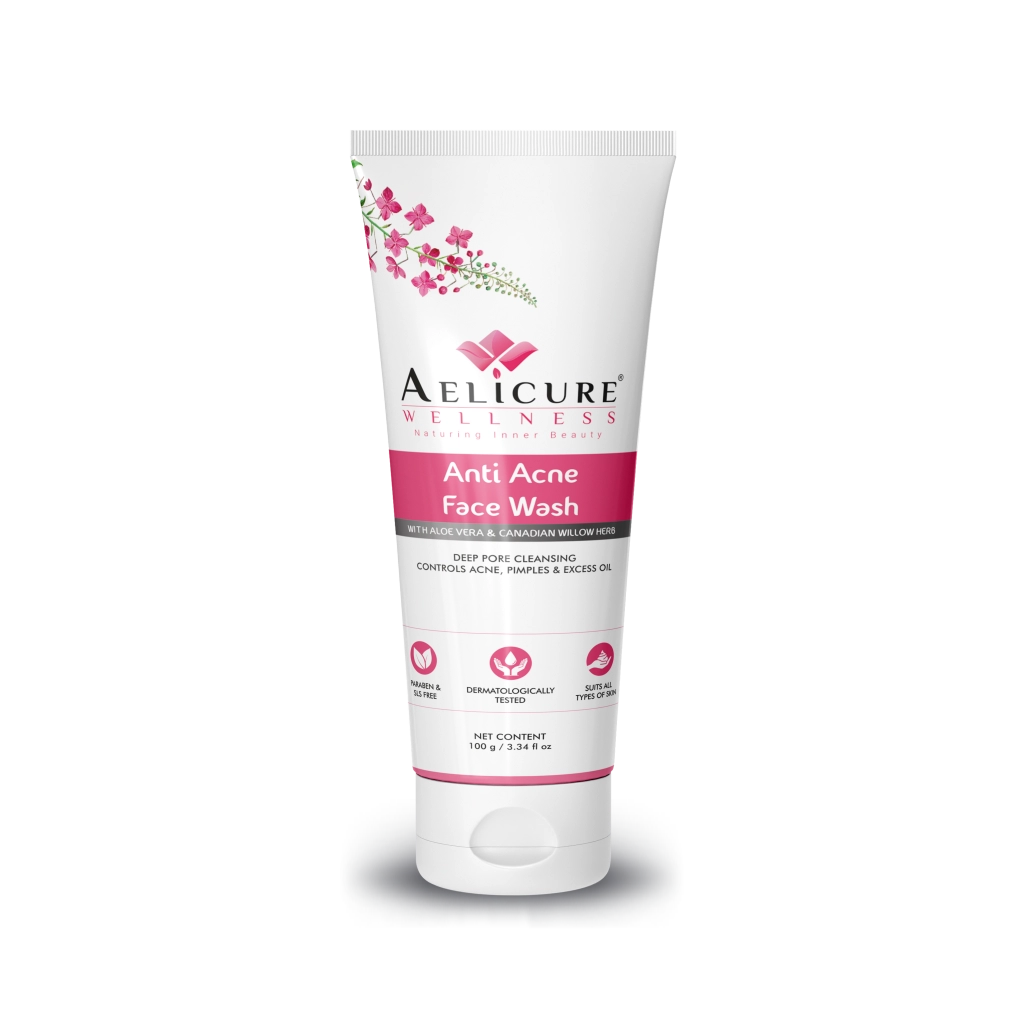 anti acne face wash, aloe vera face wash, vitamin b3 face wash, aelicure wellness face wash